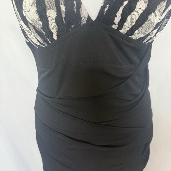Vintage Y2K 90s City Triangles Mini Tiered Dress Size M Zebra Mob Wife Gala HOCO - Picture 4 of 10